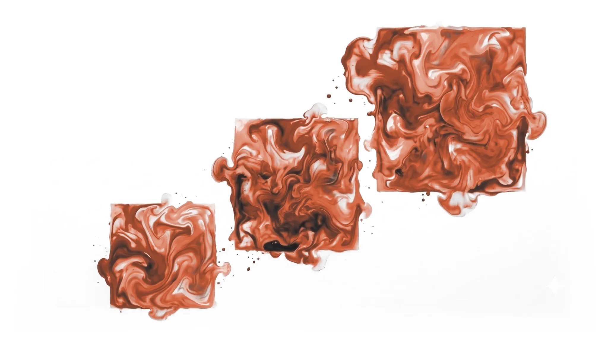 Three ascending clay-coloured ink blocks on white, representing rising website pricing tiers.